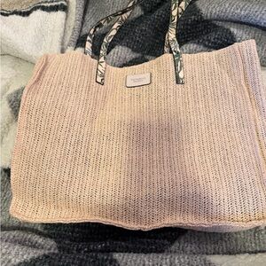 PINK Woven Beige Tote Bag